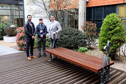 Bender Ireland donates bench to The Mater Infirmorum Hospital in Belfast as a tribute to all hospital staff