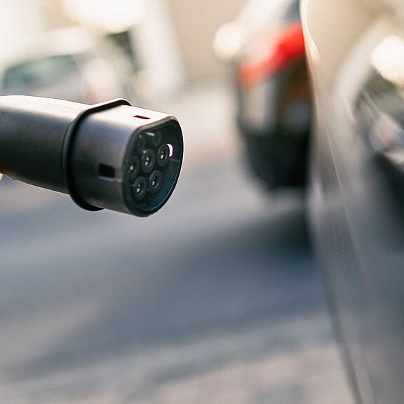 Image of an electric car about to be charged