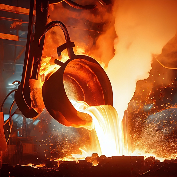 Molten steel poured in a die-casting which demands uninterrupted power.