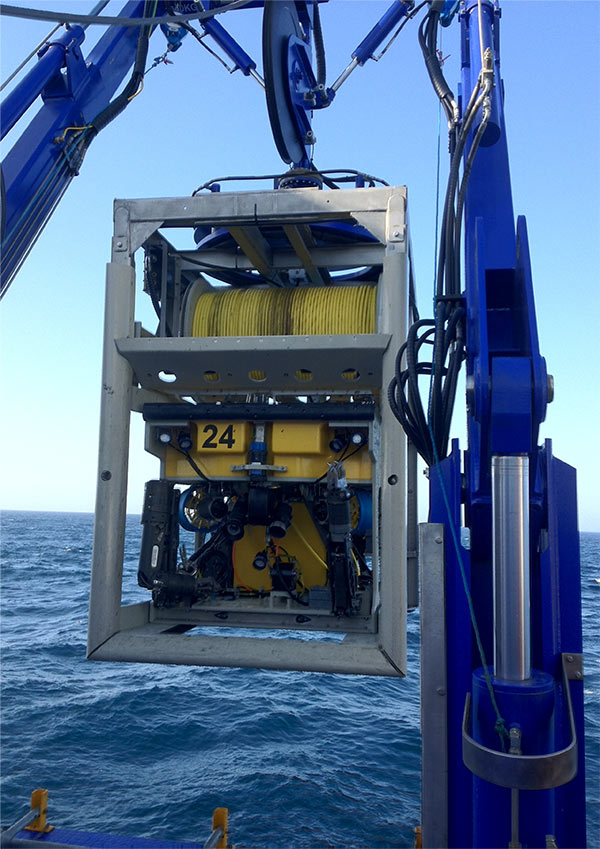 Film Ocean's Comanche ROV launching during recent project Film Ocean's Comanche ROV launching during recent project