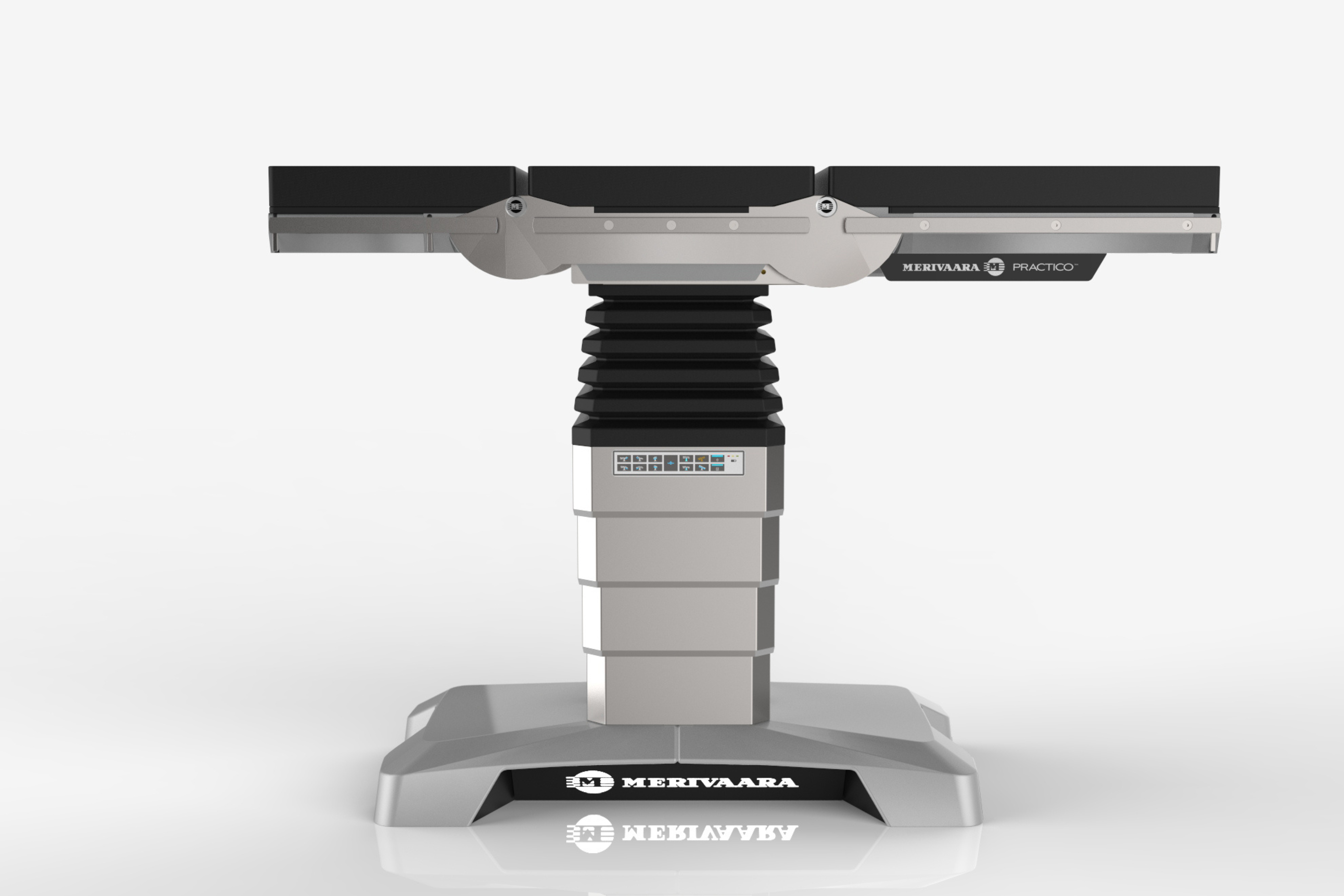 Operating table with grey and white background