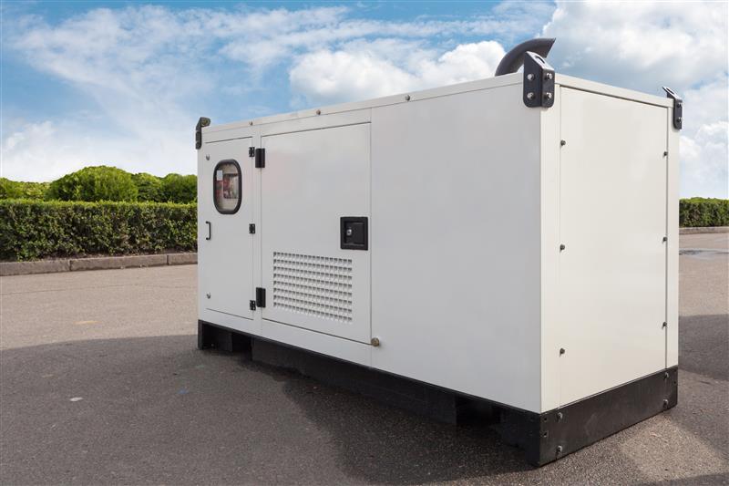 Mobile power generator on a frame, designed for portability and outdoor use.