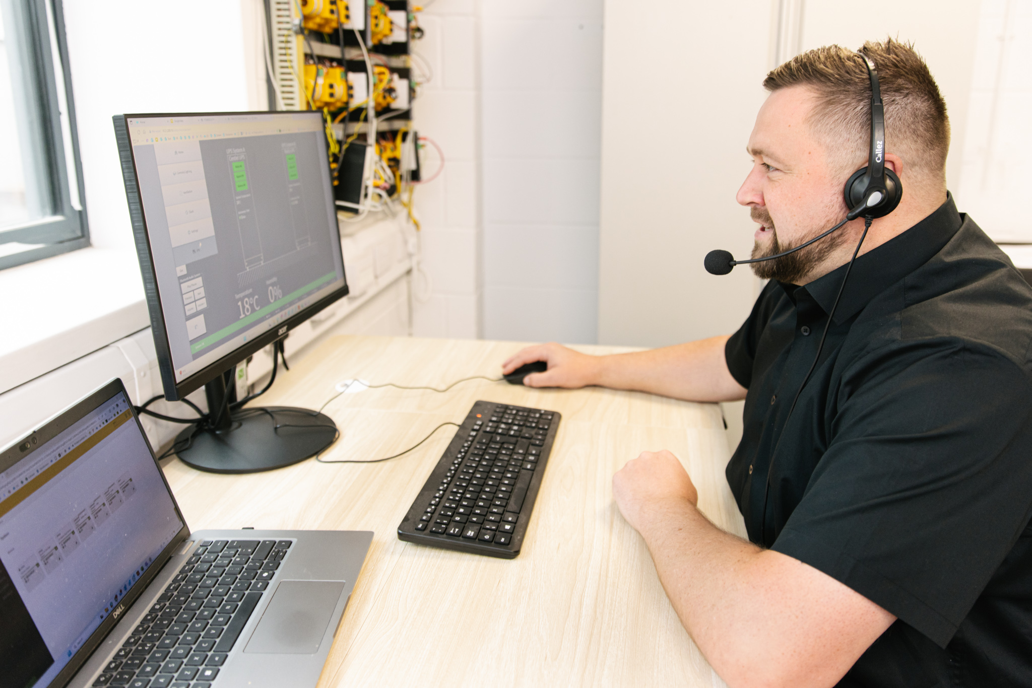 Bender engineer reviewing powerscout for remote monitoring 