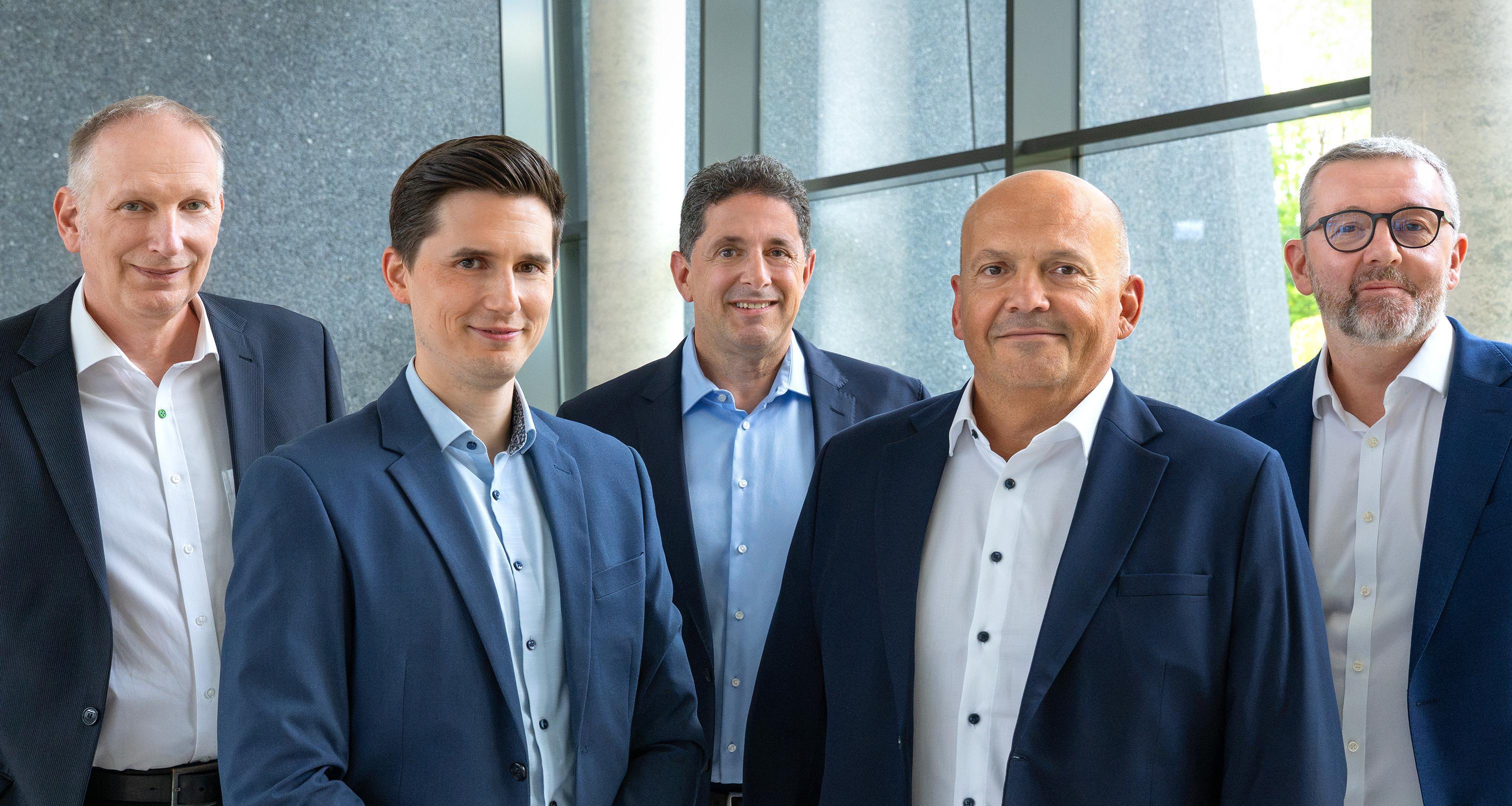 Christian Jerkel (COO), Michael Breuer (CEO), Frank Baier (CBDO), Michael Fischer (CTO), Steve Mason (CRO)