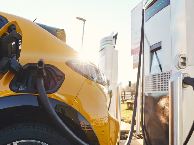 image of a electric vehicle car charging 
