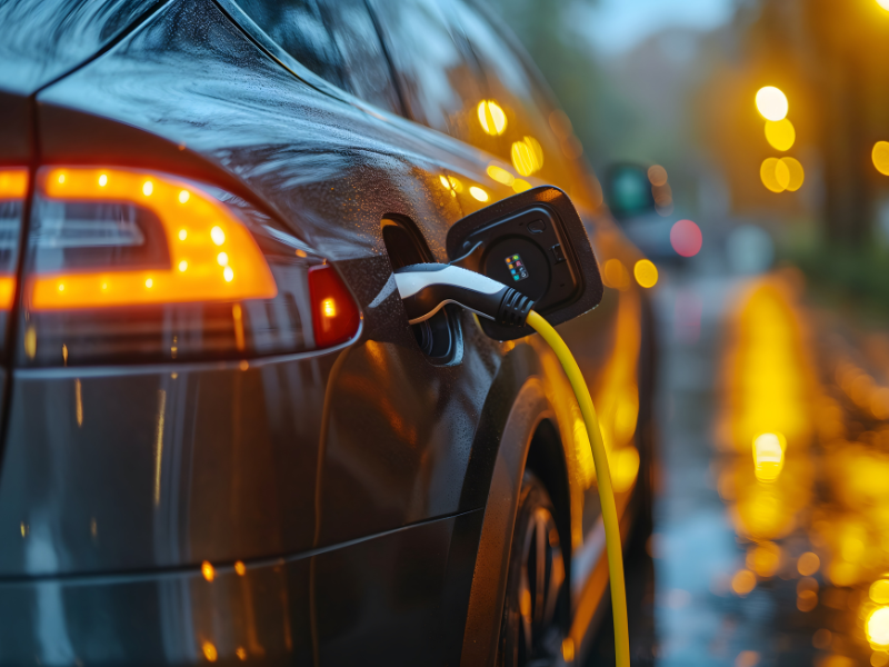 Image of an electric vehicle being charged